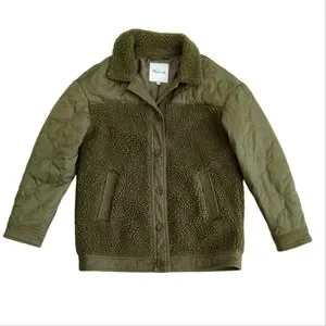 Madewell Jackets Coats Madewell Hybrid Sherpa Jacket Olive
